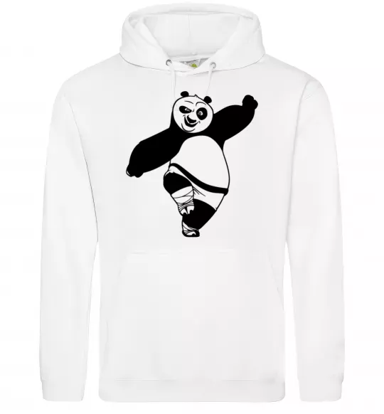 Мужская толстовка (худи) Кунг фу панда Белый фото