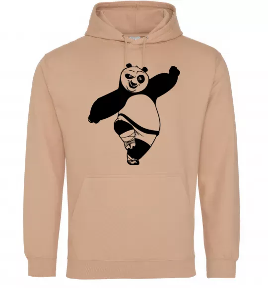 Мужская толстовка (худи) Кунг фу панда Песочный фото