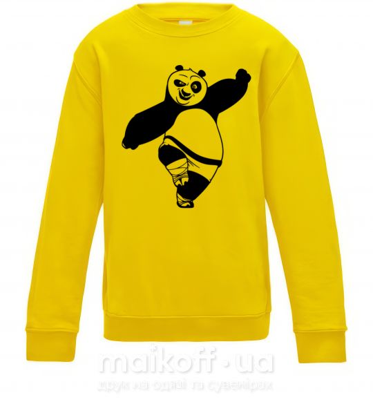 Детский Свитшот Кунг фу панда Солнечно желтый фото