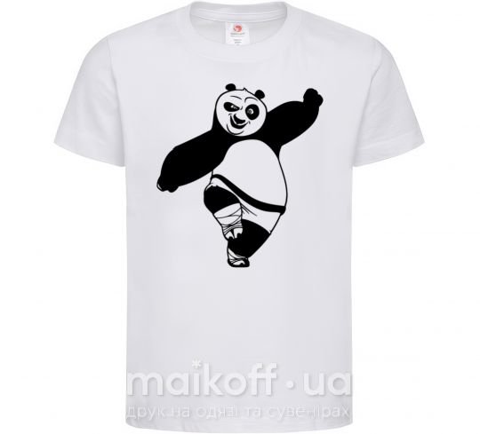 Дитяча футболка Кунг фу панда Білий фото