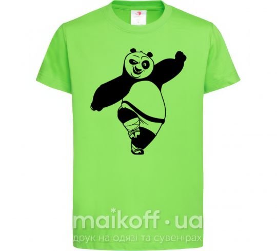 Детская футболка Кунг фу панда Лаймовый фото
