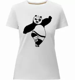 Женская премиум футболка GANGSTA PANDA Белый фото