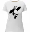 Женская премиум футболка Кунг фу панда Белый фото