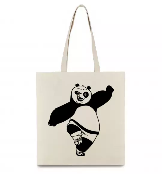 Еко-сумка Кунг фу панда Бежевий фото
