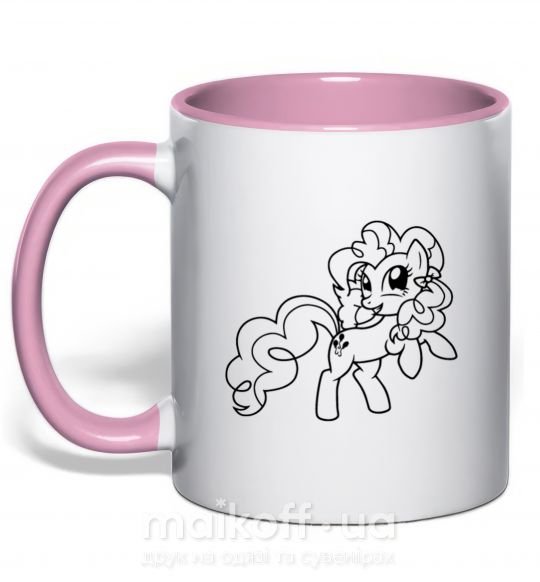 Чашка с цветной ручкой Пинки Пай с бантом Нежно розовый фото