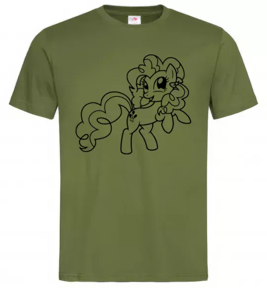 Мужская футболка Пінкі Пай з бантом Оливковый фото