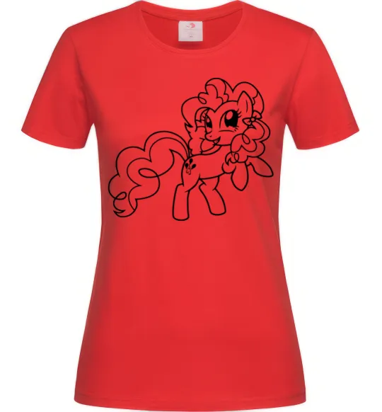 Женская футболка Пінкі Пай з бантом Красный фото