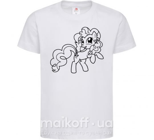 Детская футболка Пинки Пай с бантом Белый фото