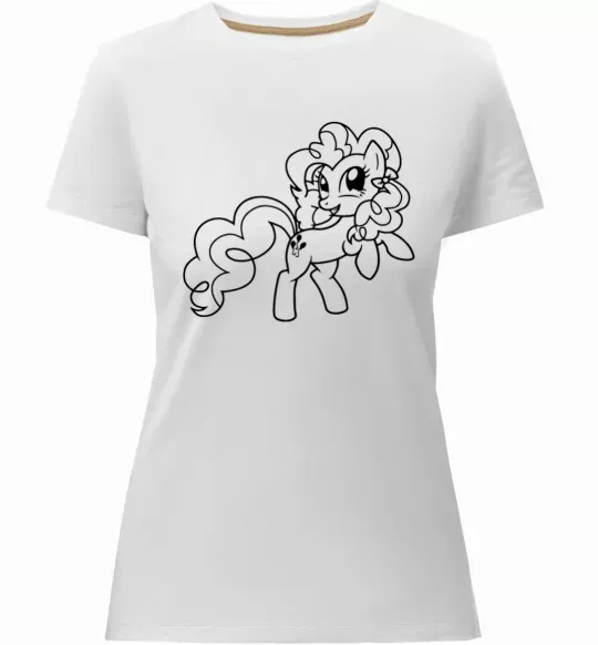 Женская премиум футболка Пінкі Пай з бантом Белый фото