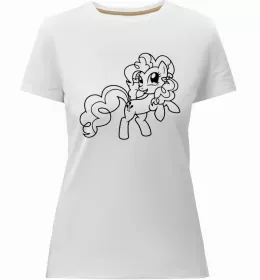 Женская премиум футболка Раріті Флаттершай та Пінкі Пай Белый фото