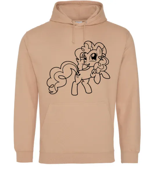Мужская толстовка (худи) Пінкі Пай з бантом Песочный фото