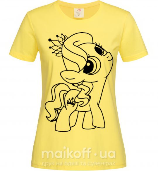 Жіноча футболка Пони с короной Лимонний фото