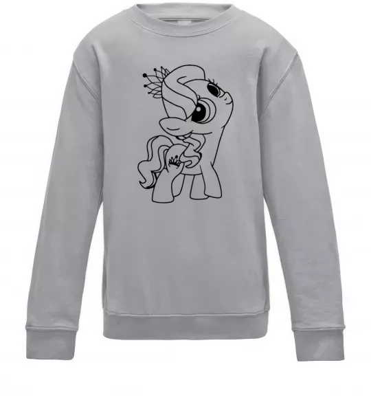 Дитячий світшот Поні з короною Сірий меланж фото