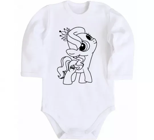 Детский боди Поні з короною Белый фото