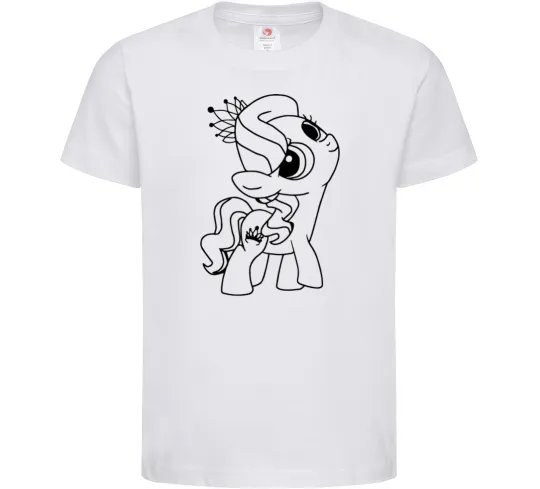 Дитяча футболка Поні з короною Білий фото