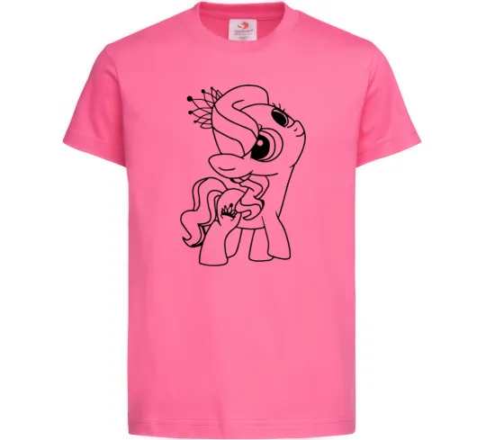 Дитяча футболка Поні з короною Яскраво-рожевий фото
