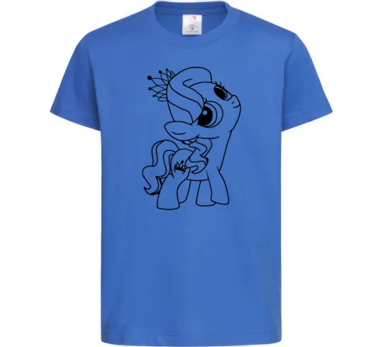 Дитяча футболка Поні з короною Яскраво-синій фото