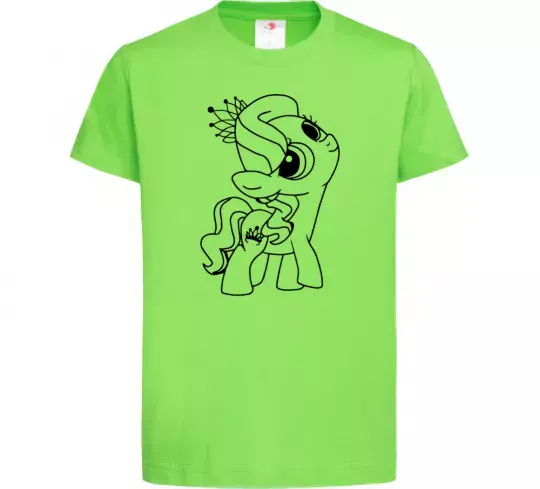 Дитяча футболка Поні з короною Лаймовий фото