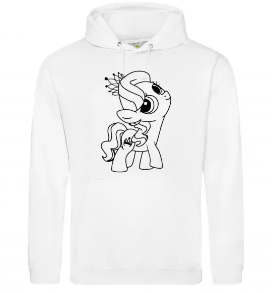 Мужская толстовка (худи) Поні з короною Белый фото