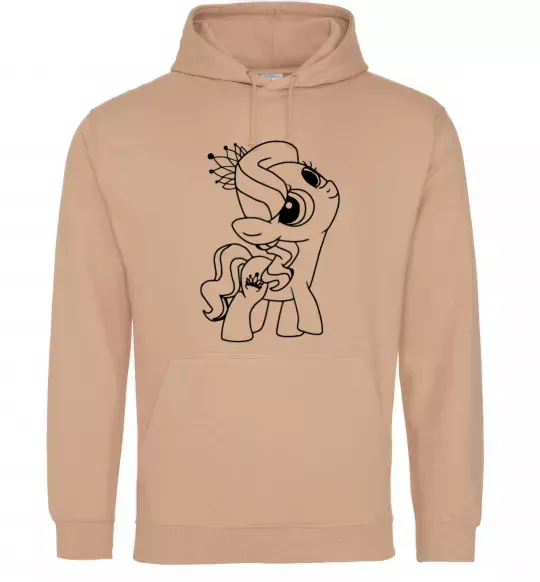 Мужская толстовка (худи) Поні з короною Песочный фото