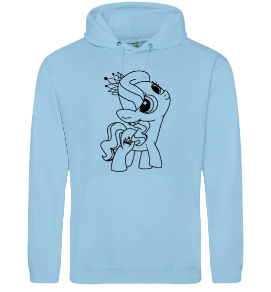 Чоловіча толстовка (худі) Поні з короною Блакитний фото