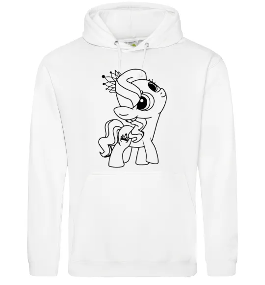 Жіноча толстовка (худі) Поні з короною Білий фото