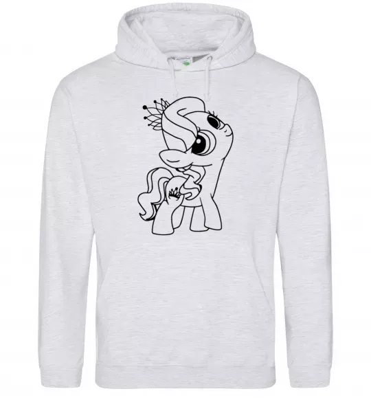 Жіноча толстовка (худі) Поні з короною Сірий меланж фото