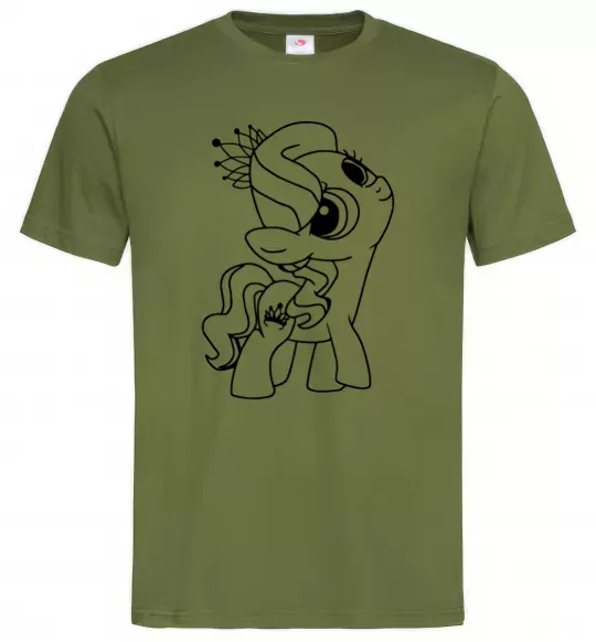 Мужская футболка Поні з короною Оливковый фото