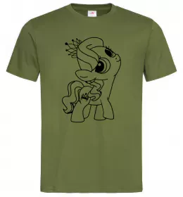 Чоловіча футболка Поні з короною Оливковий фото