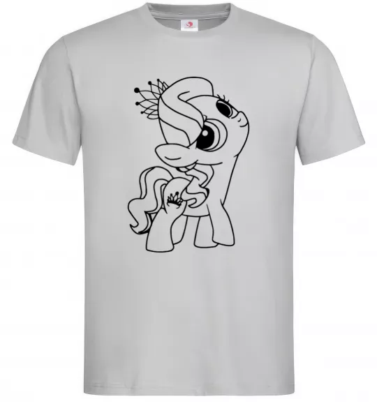 Мужская футболка Поні з короною Серый фото