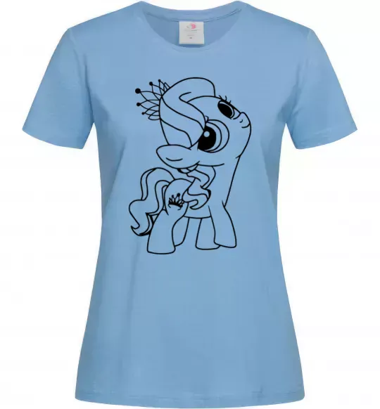 Женская футболка Поні з короною Голубой фото