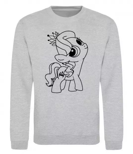 Свитшот Поні з короною Серый меланж фото
