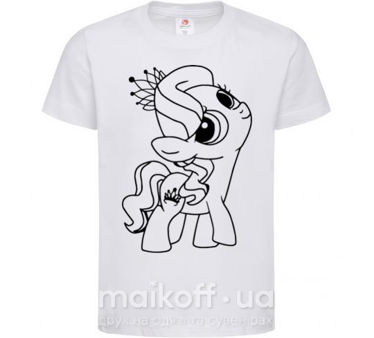 Дитяча футболка Пони с короной Білий фото