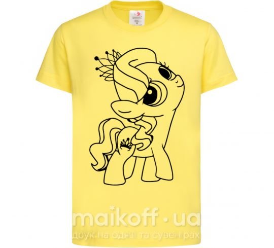 Дитяча футболка Пони с короной Лимонний фото