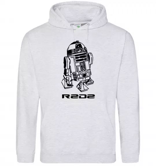 Мужская толстовка (худи) R2D2 Серый меланж фото