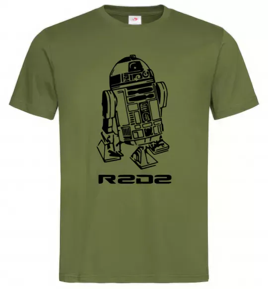 Мужская футболка R2D2 Оливковый фото