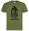 Мужская футболка R2D2 Оливковый фото