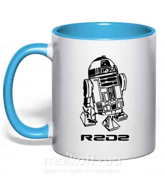 Чашка з кольоровою ручкою R2D2 Блакитний фото