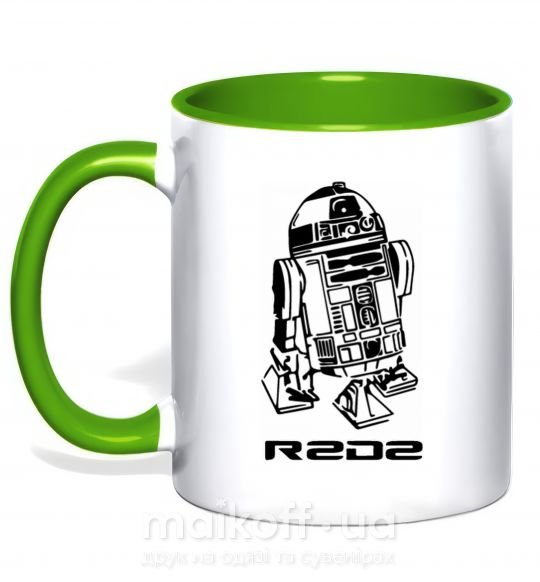 Чашка з кольоровою ручкою R2D2 Зелений фото