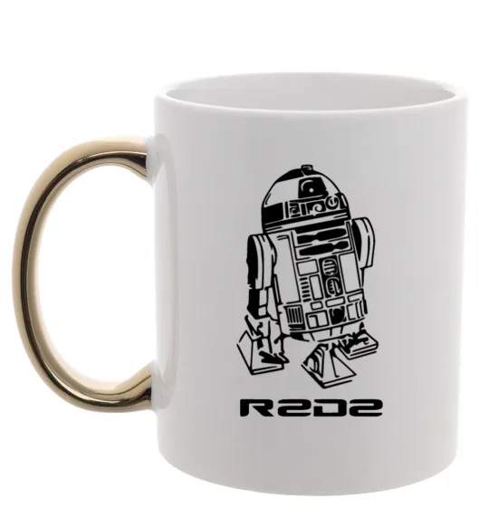 Чашка с цветной ручкой R2D2 Золото фото