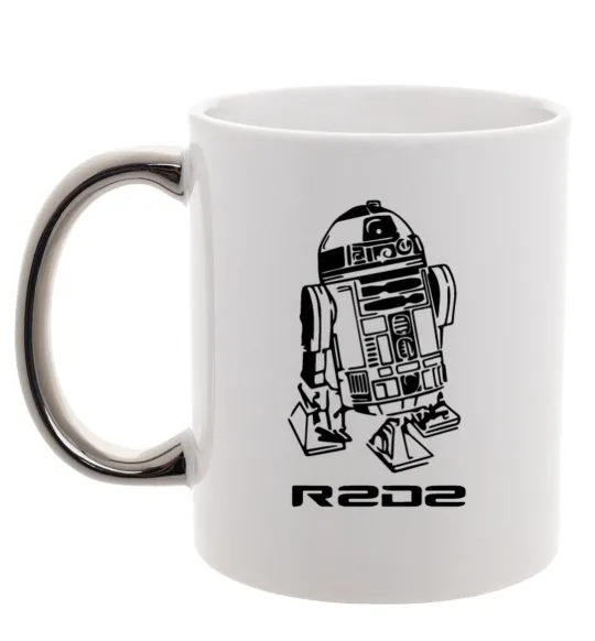 Чашка с цветной ручкой R2D2 Серебро фото