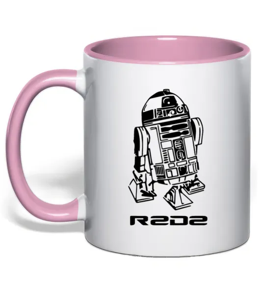 Чашка с цветной ручкой R2D2 Нежно розовый фото