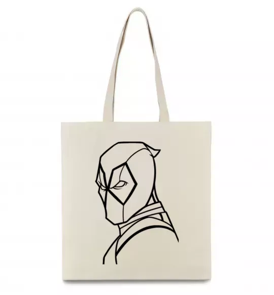 Еко-сумка Deadool s head Бежевий фото