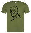 Мужская футболка Deadool s head Оливковый фото