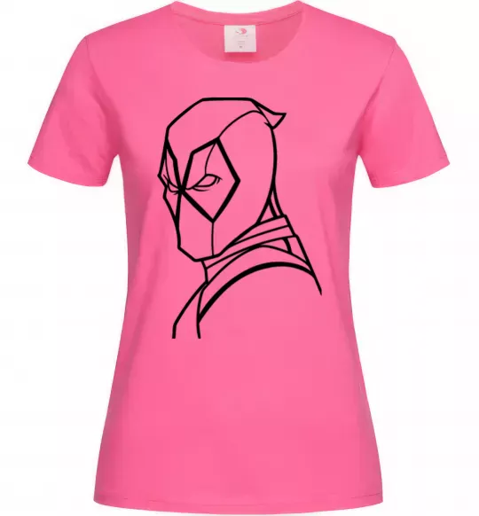 Женская футболка Deadool s head Ярко-розовый фото