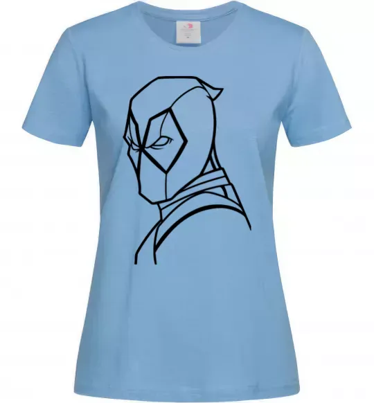 Женская футболка Deadool s head Голубой фото