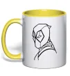 Чашка з кольоровою ручкою Deadool s head Лимонний Чашка з кольоровою ручкою Deadool s head Лимонний фото
