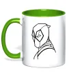 Чашка з кольоровою ручкою Deadool s head Лаймовий Чашка з кольоровою ручкою Deadool s head Лаймовий фото
