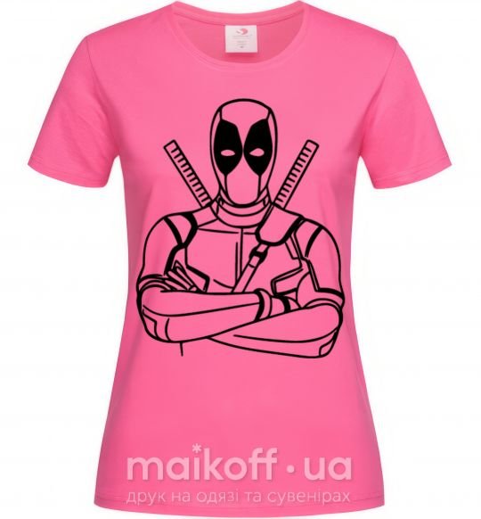 Жіноча футболка Deadool Яскраво-рожевий фото