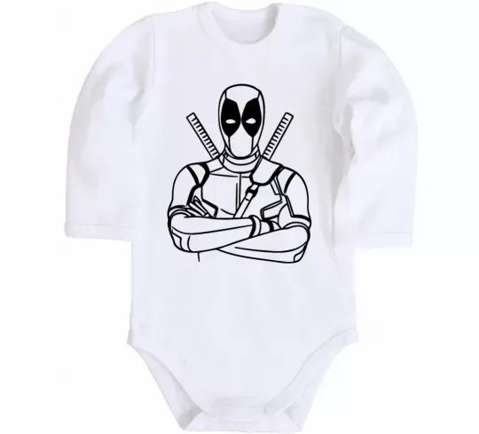 Детский боди Deadpool Белый фото